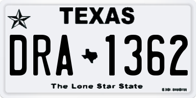 TX license plate DRA1362