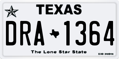 TX license plate DRA1364