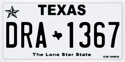 TX license plate DRA1367
