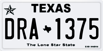 TX license plate DRA1375