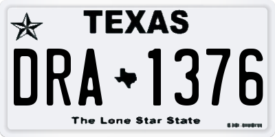 TX license plate DRA1376