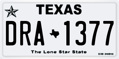 TX license plate DRA1377