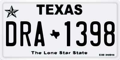 TX license plate DRA1398