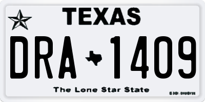 TX license plate DRA1409