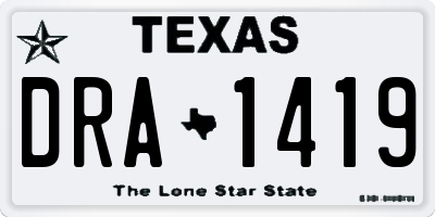 TX license plate DRA1419