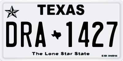 TX license plate DRA1427