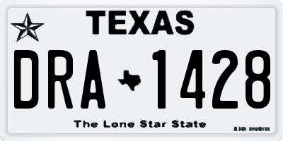 TX license plate DRA1428