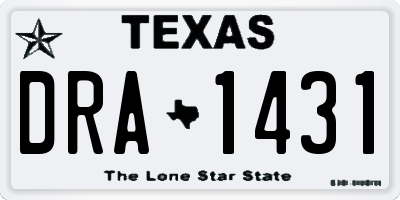 TX license plate DRA1431