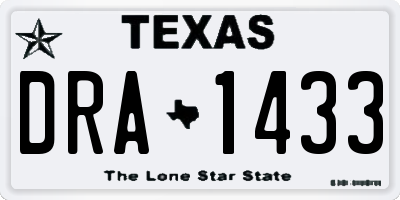 TX license plate DRA1433