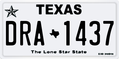 TX license plate DRA1437