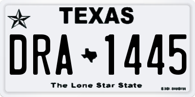 TX license plate DRA1445