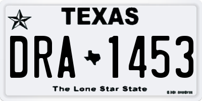 TX license plate DRA1453