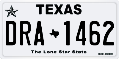TX license plate DRA1462