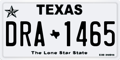 TX license plate DRA1465