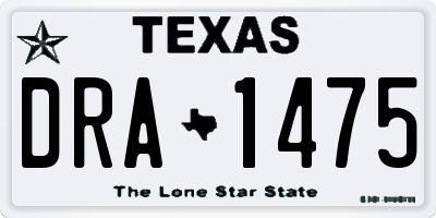 TX license plate DRA1475