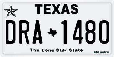 TX license plate DRA1480
