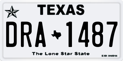 TX license plate DRA1487