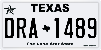 TX license plate DRA1489