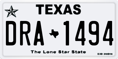 TX license plate DRA1494