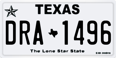 TX license plate DRA1496