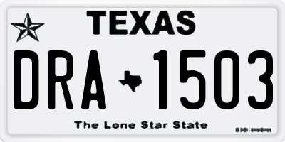 TX license plate DRA1503