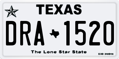 TX license plate DRA1520