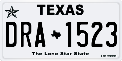 TX license plate DRA1523