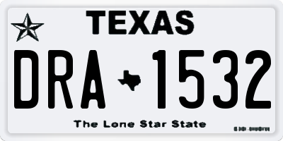 TX license plate DRA1532