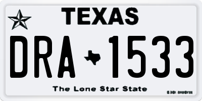 TX license plate DRA1533