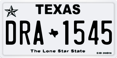 TX license plate DRA1545