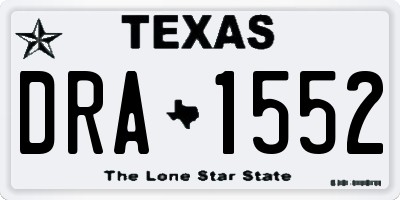 TX license plate DRA1552