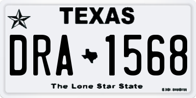 TX license plate DRA1568