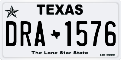 TX license plate DRA1576