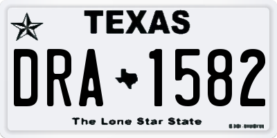 TX license plate DRA1582
