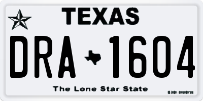 TX license plate DRA1604