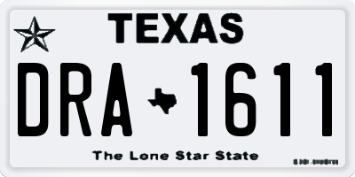 TX license plate DRA1611