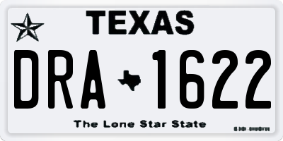 TX license plate DRA1622