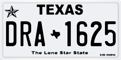 TX license plate DRA1625
