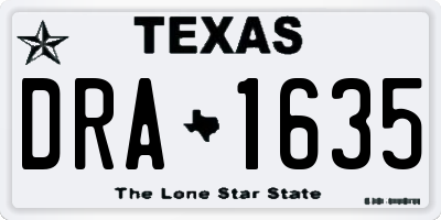 TX license plate DRA1635