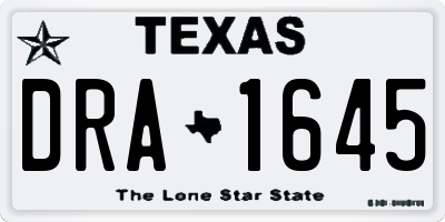 TX license plate DRA1645