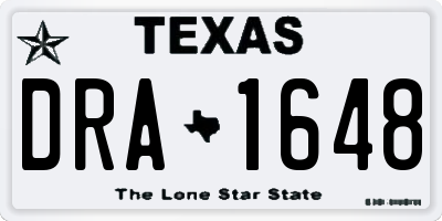 TX license plate DRA1648
