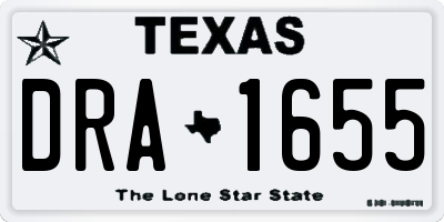 TX license plate DRA1655
