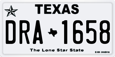 TX license plate DRA1658
