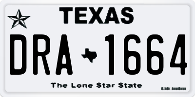 TX license plate DRA1664