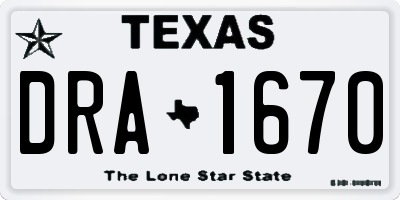 TX license plate DRA1670