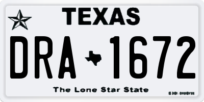 TX license plate DRA1672