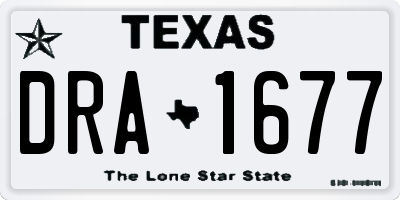 TX license plate DRA1677