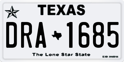TX license plate DRA1685