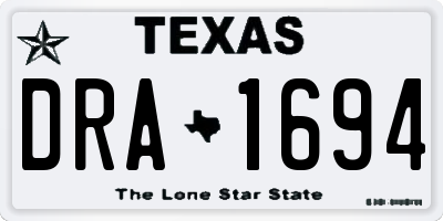 TX license plate DRA1694