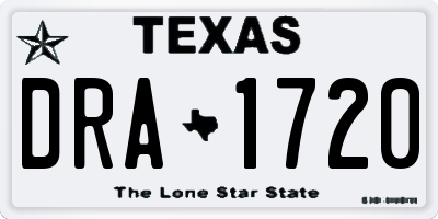 TX license plate DRA1720